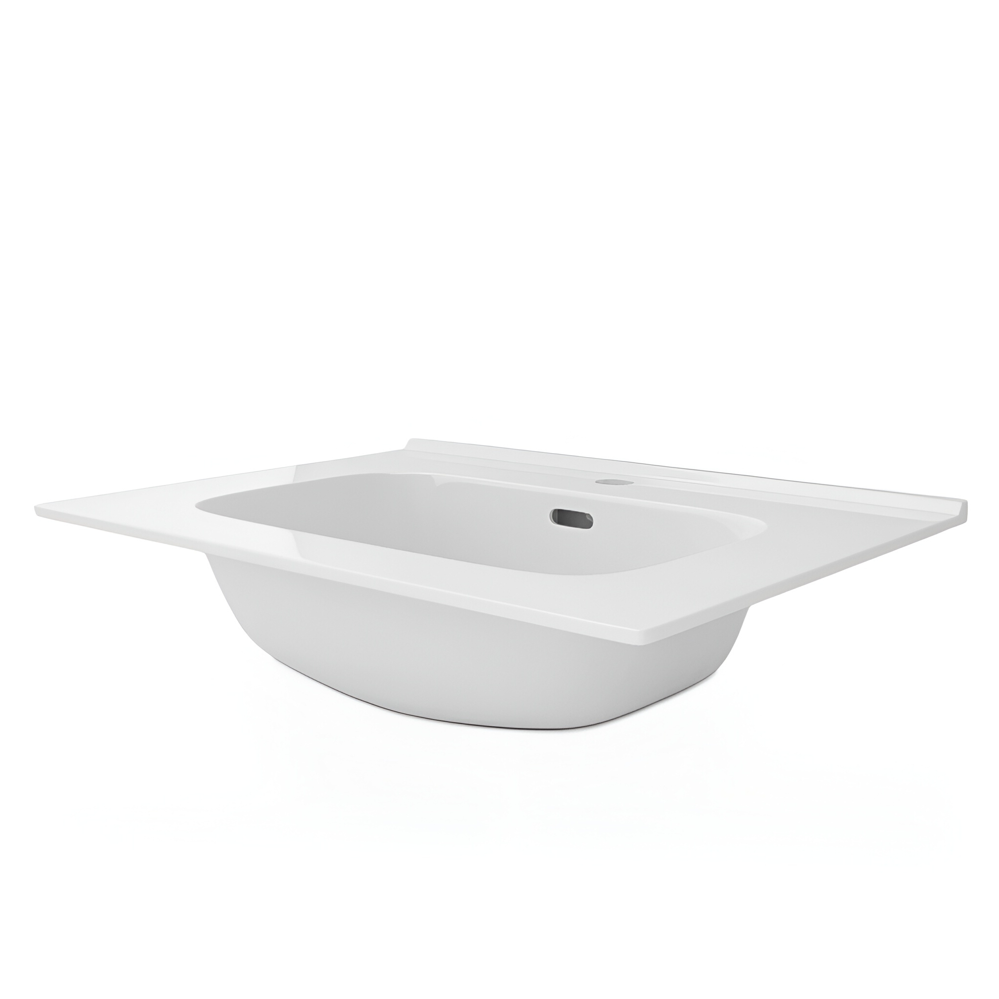 Lavabo MINNESOTA 600 en céramique blanc brillant pour meuble de 60 cm