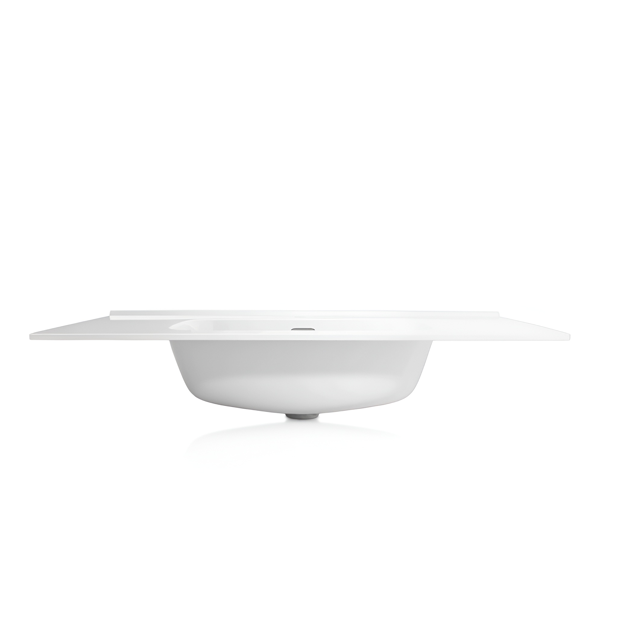 Vasque pour meuble Minnesota 80 cm blanche avec trou de robinetterie et trop-plein