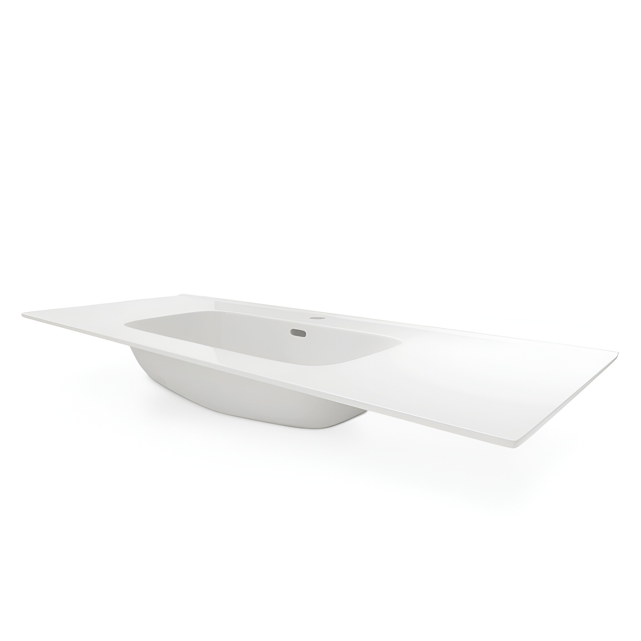 Lavabo MINNESOTA 1200 en céramique blanc brillant pour meuble sous-vasque