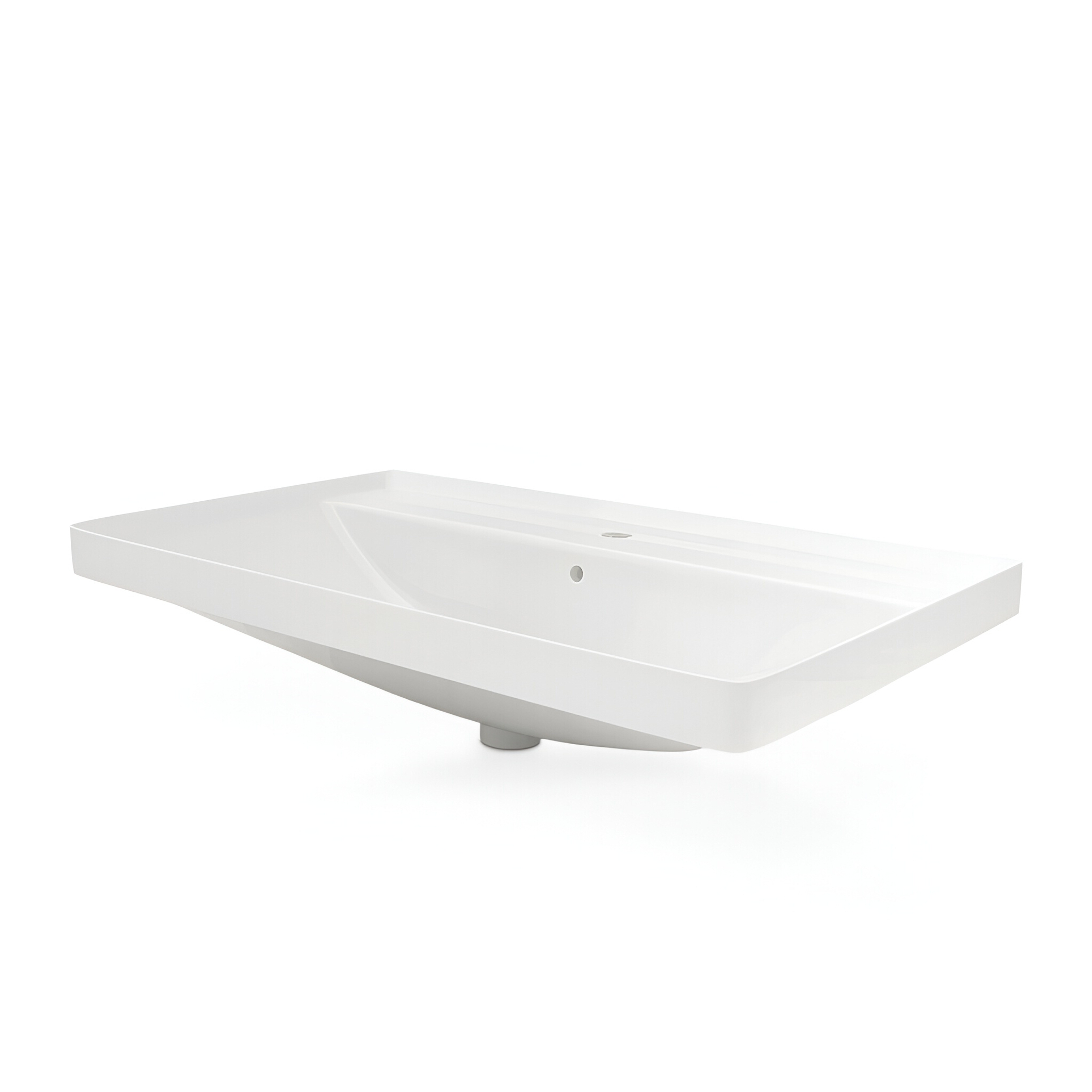 Lavabo NEVADA 800 aux bords légèrement arrondis, blanc brillant