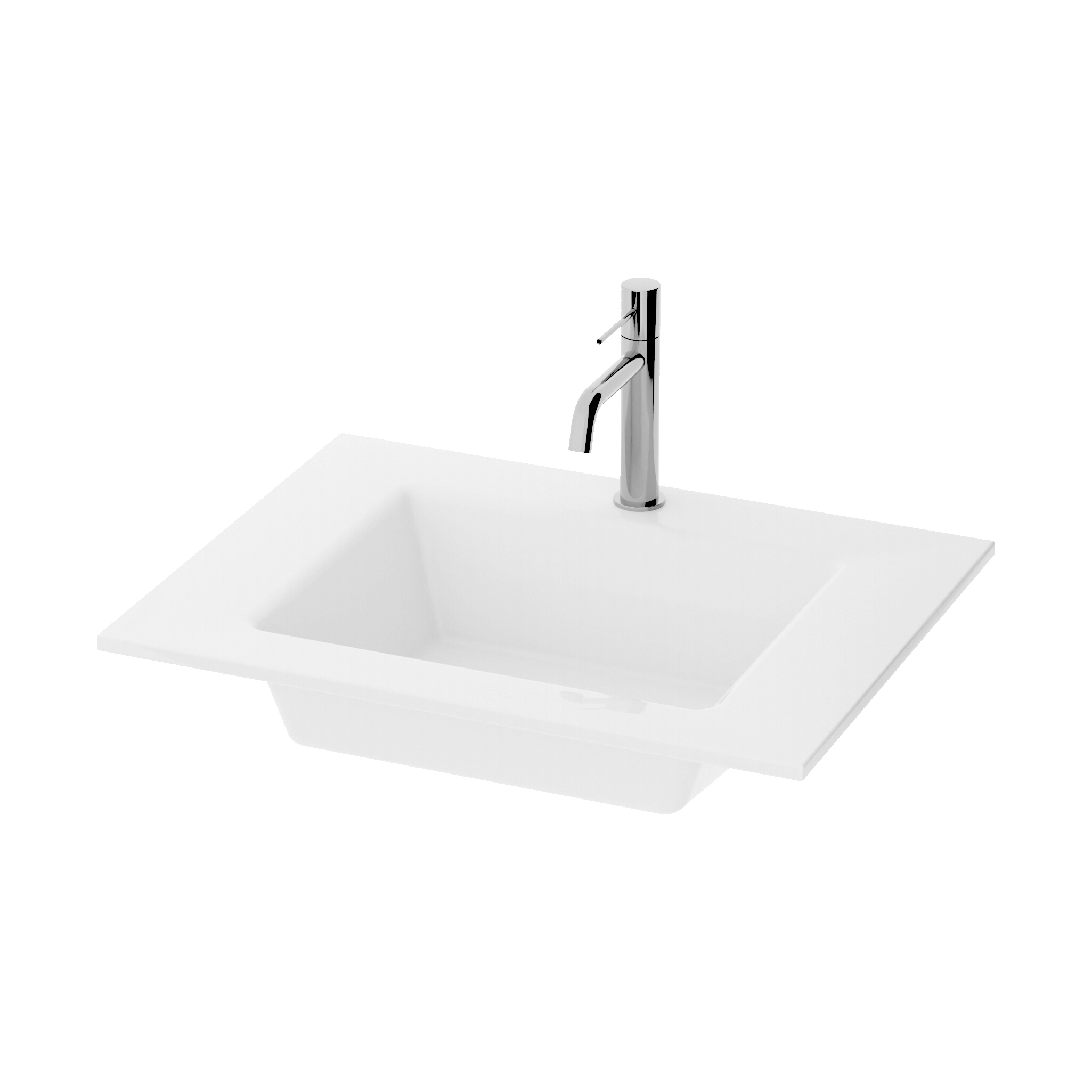 Lavabo pour meuble Provo 600 en céramique blanc brillant