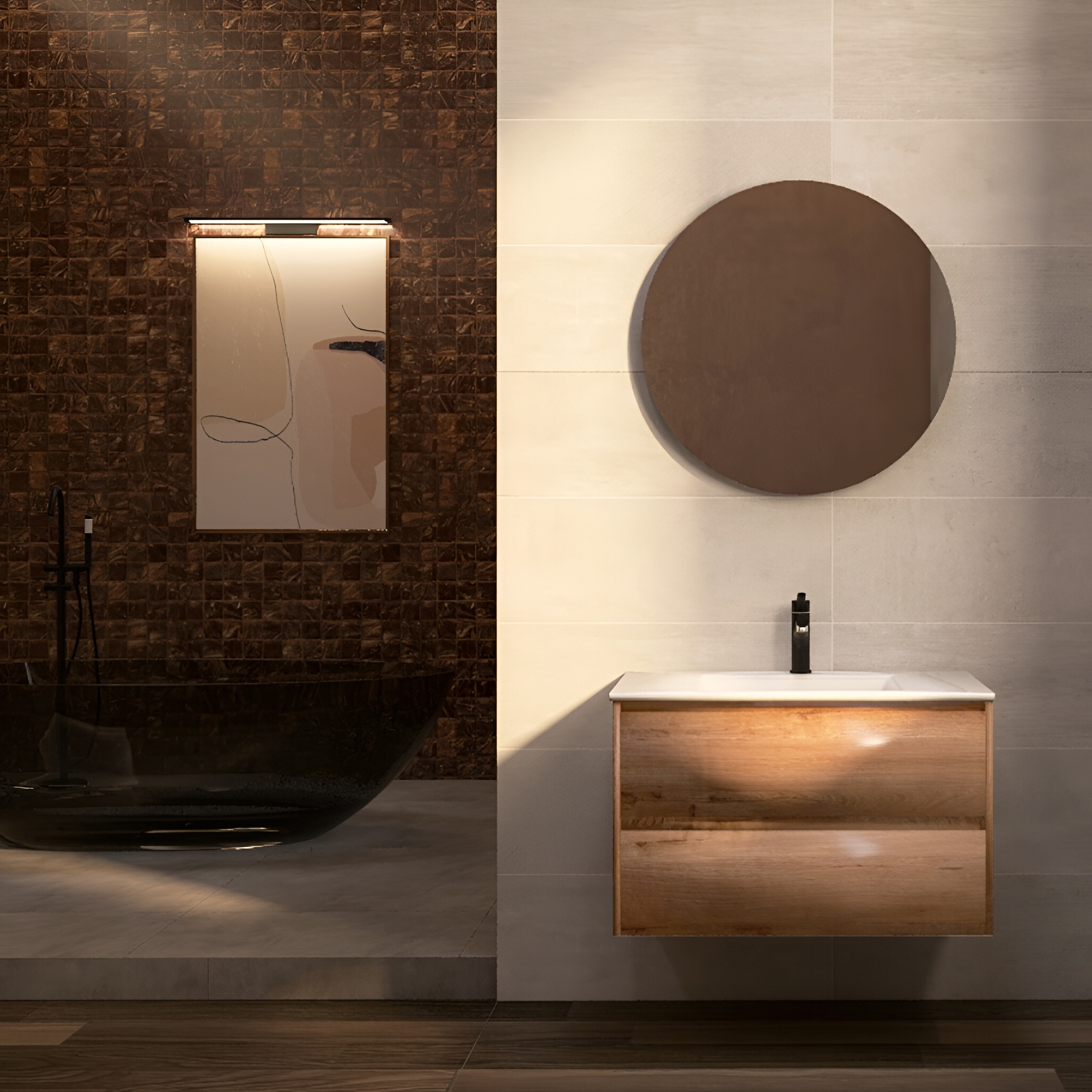 Lavabo pour meuble Tulsa 800 blanc brillant, à poser sur un meuble sous-vasque