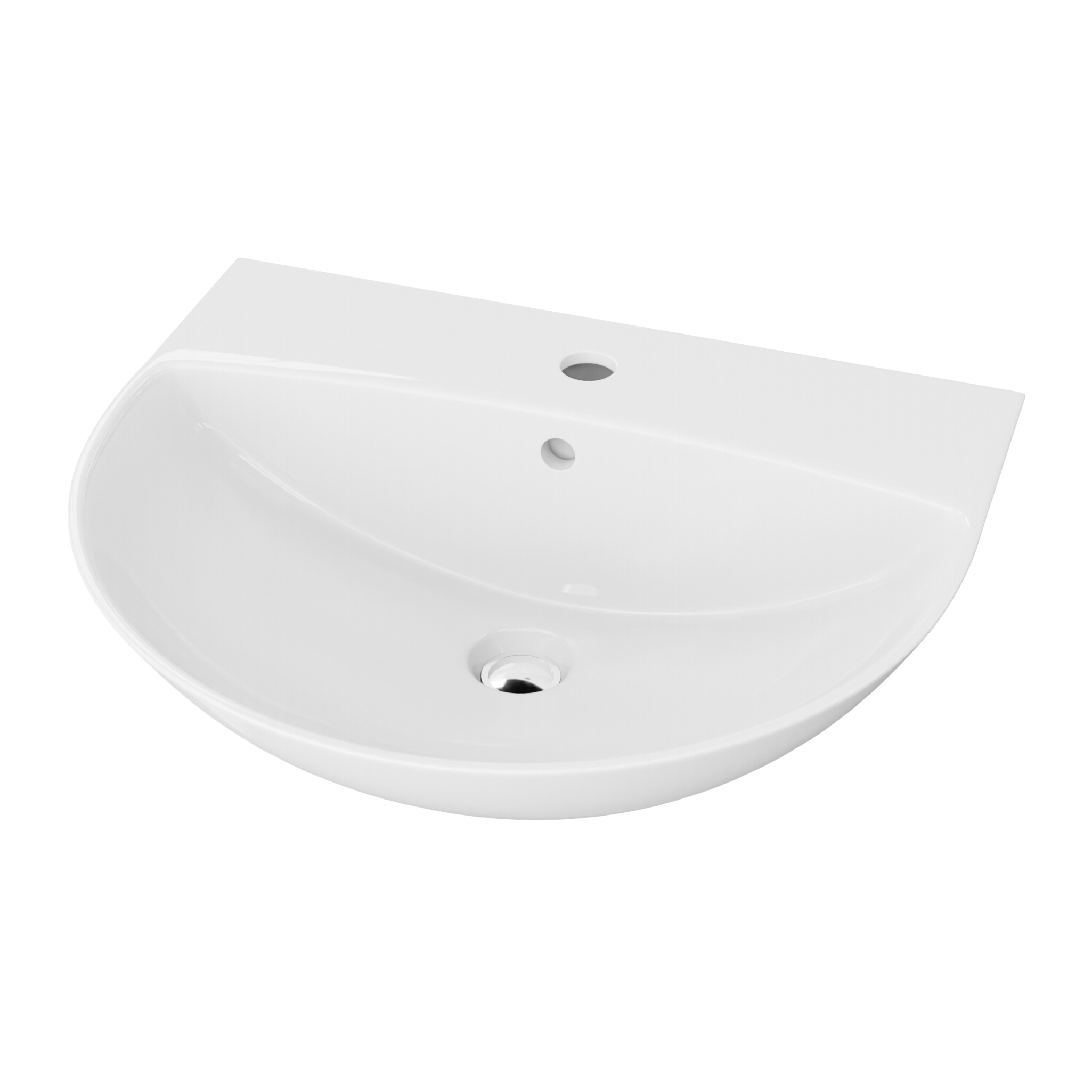 Lavabo suspendu en céramique Corel 56 cm – demi-rond, peu encombrant