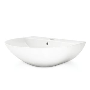 Lavabo suspendu en céramique Corel 56 cm – demi-rond, peu encombrant - Image supplémentaire