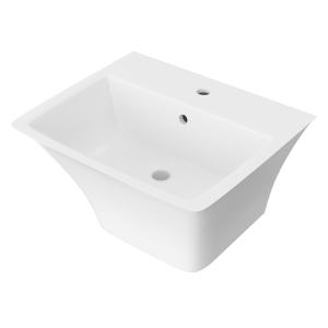 Lavabo suspendu Ribera – rectangulaire, porcelaine blanche avec trop-plein - Image principale