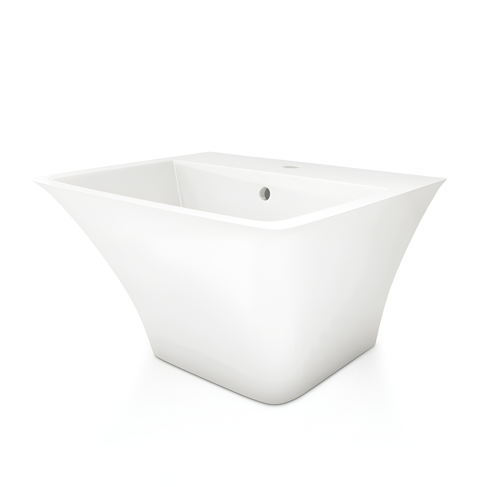 Lavabo suspendu Ribera blanc brillant, forme rectangulaire