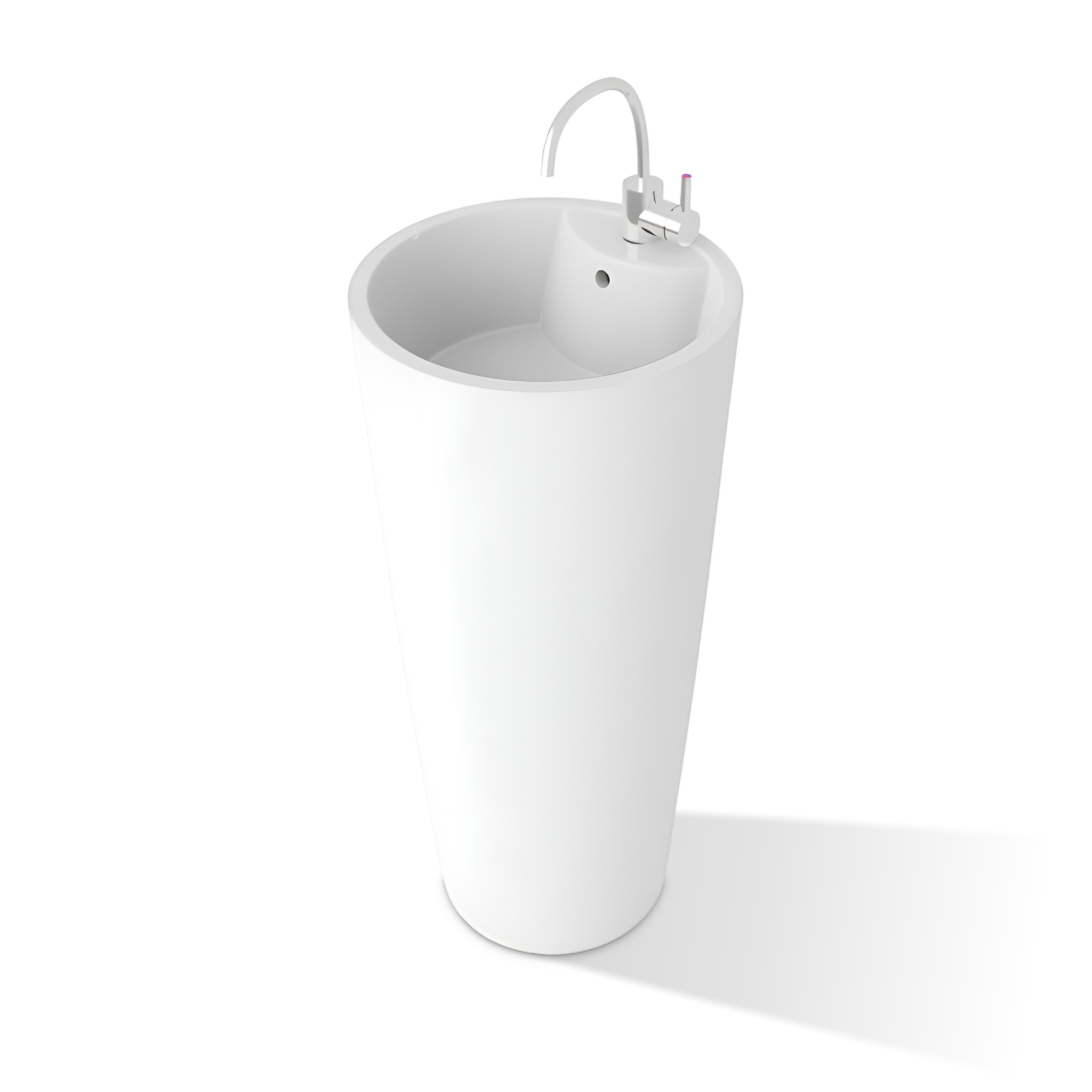 Lavabo sur pied UVAS blanc avec trou de robinetterie