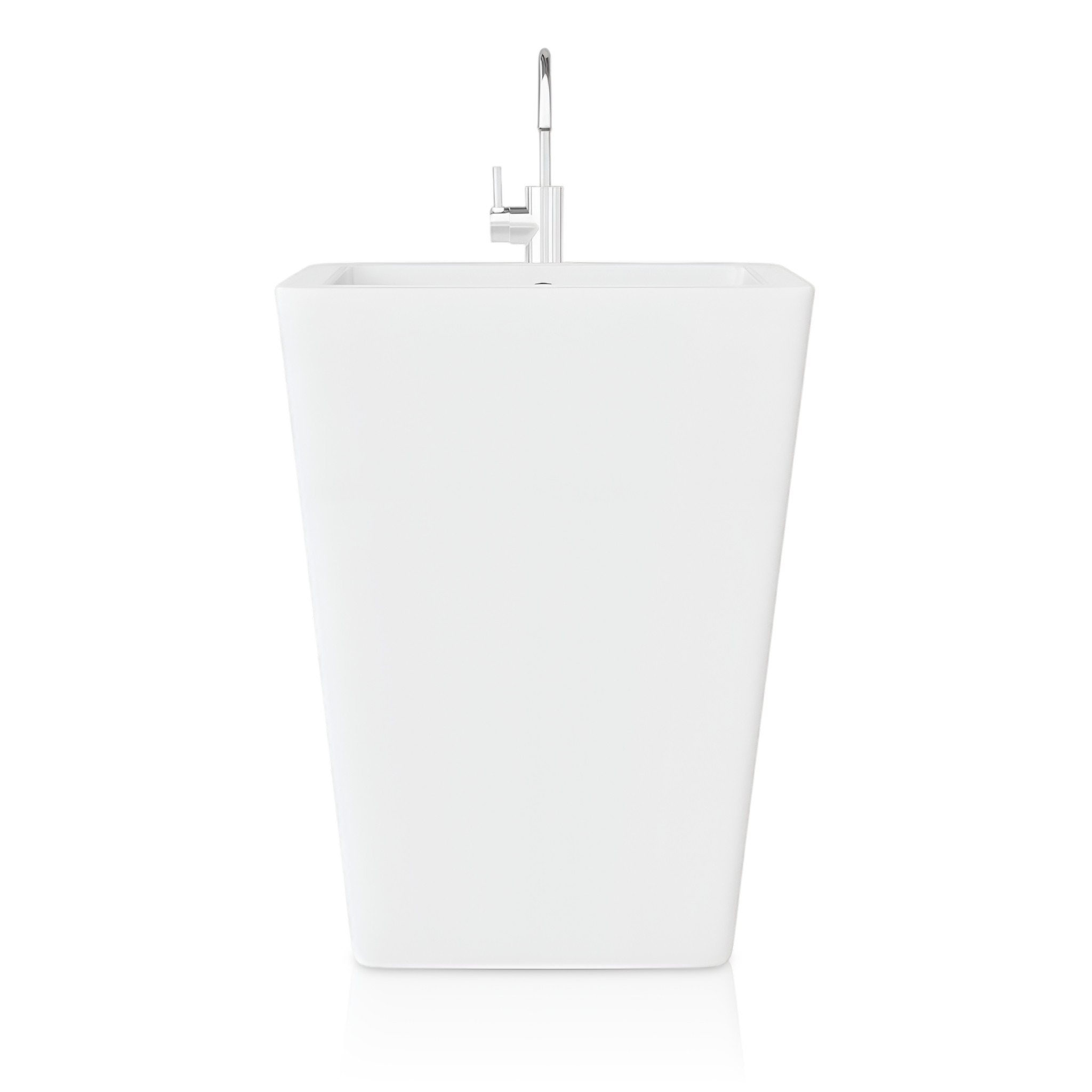 Lavabo autoportant QUADRO blanc avec trou de robinetterie