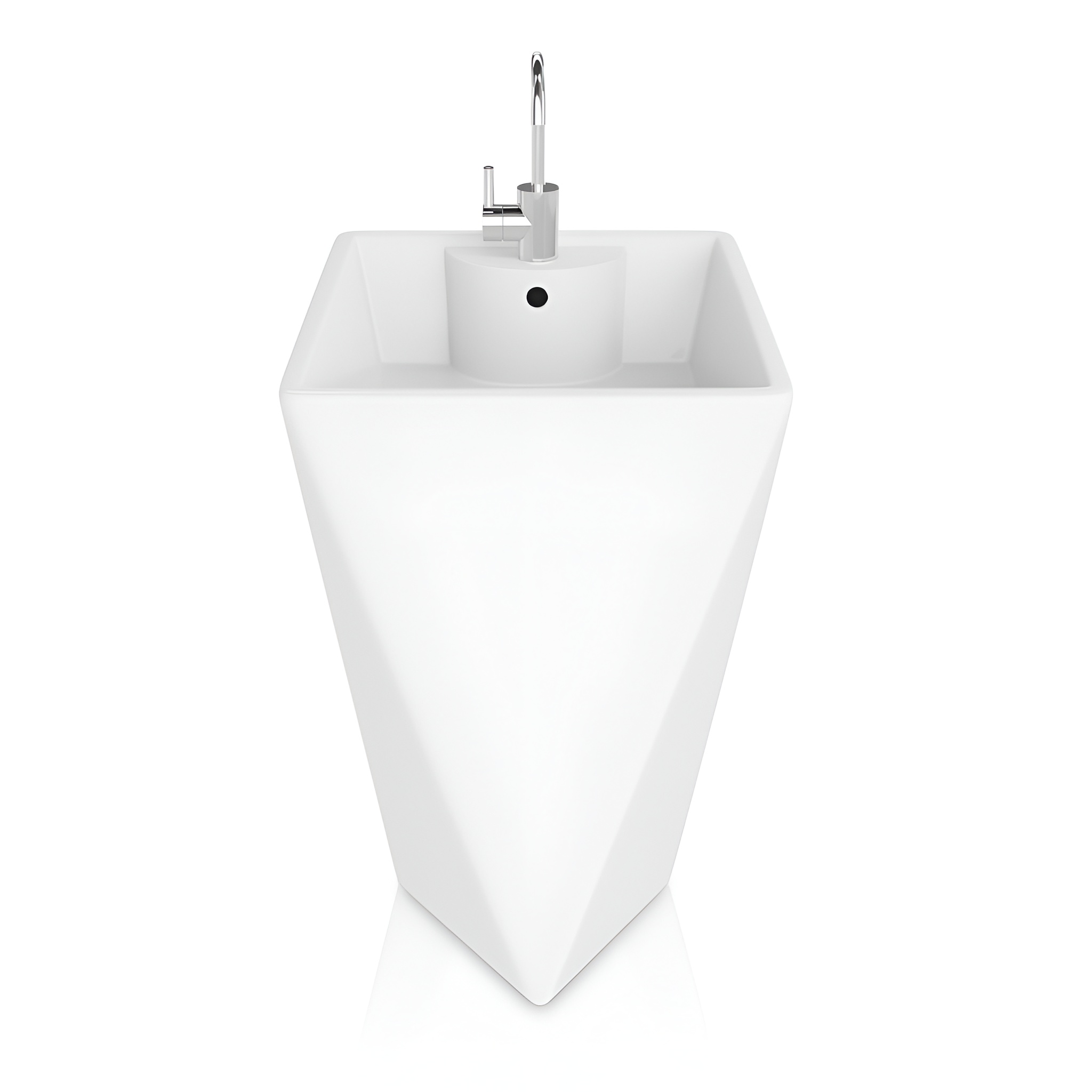 Lavabo sur pied SHARP blanc avec perçage pour robinetterie