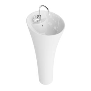 Lavabo sur pied en céramique SOFT, ovale, blanc - Image principale