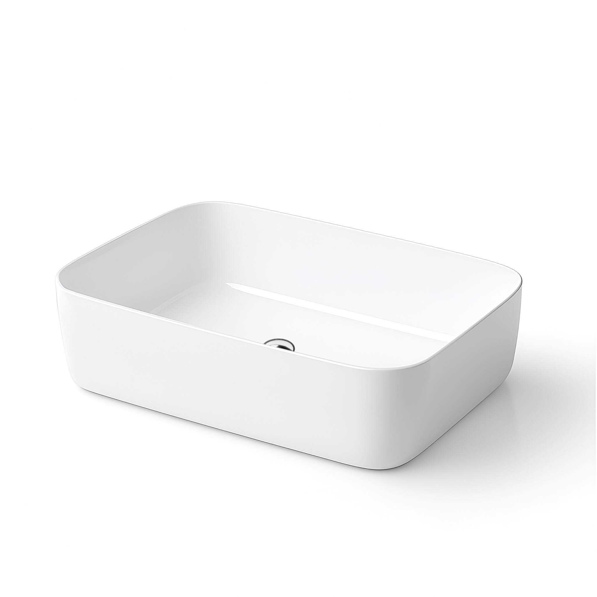 Vasque Alegranza blanc brillant au bord intérieur légèrement incliné