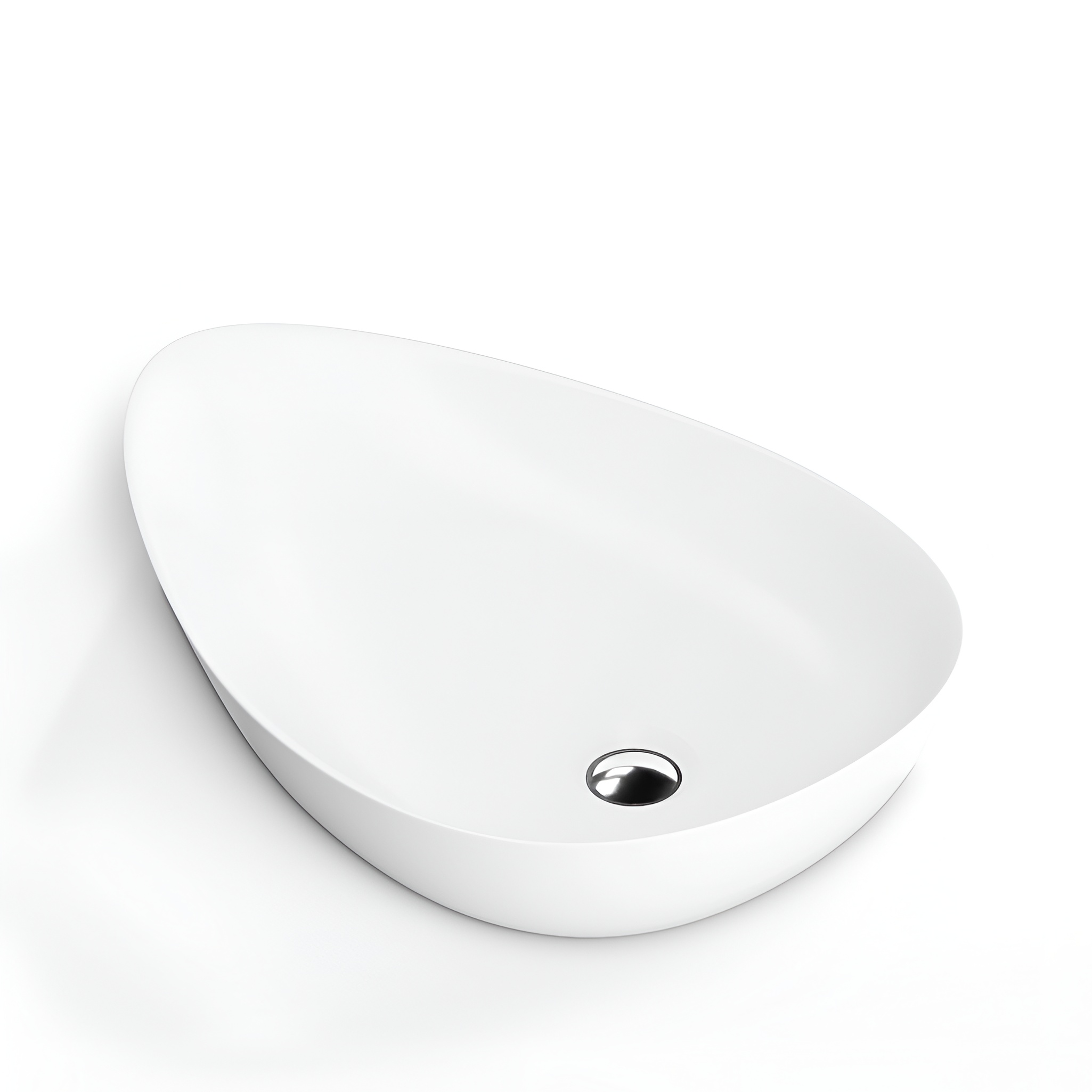 Vasque à poser Almond blanc brillant au bord particulièrement fin