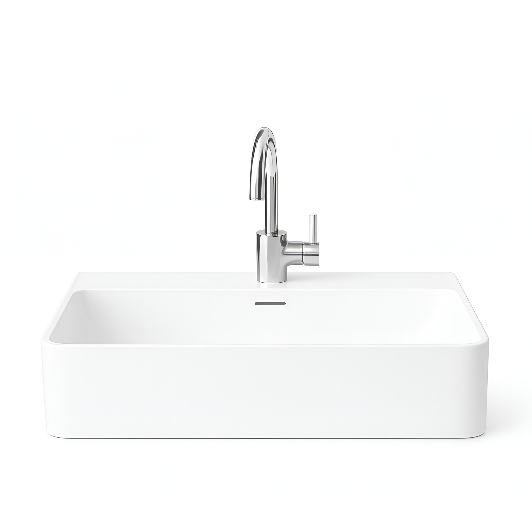 Vasque à poser Altaya blanc brillant avec trou de robinetterie