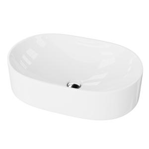 Vasque à poser ALTO – forme semi-ovale, finition blanche, look minimaliste - Image principale