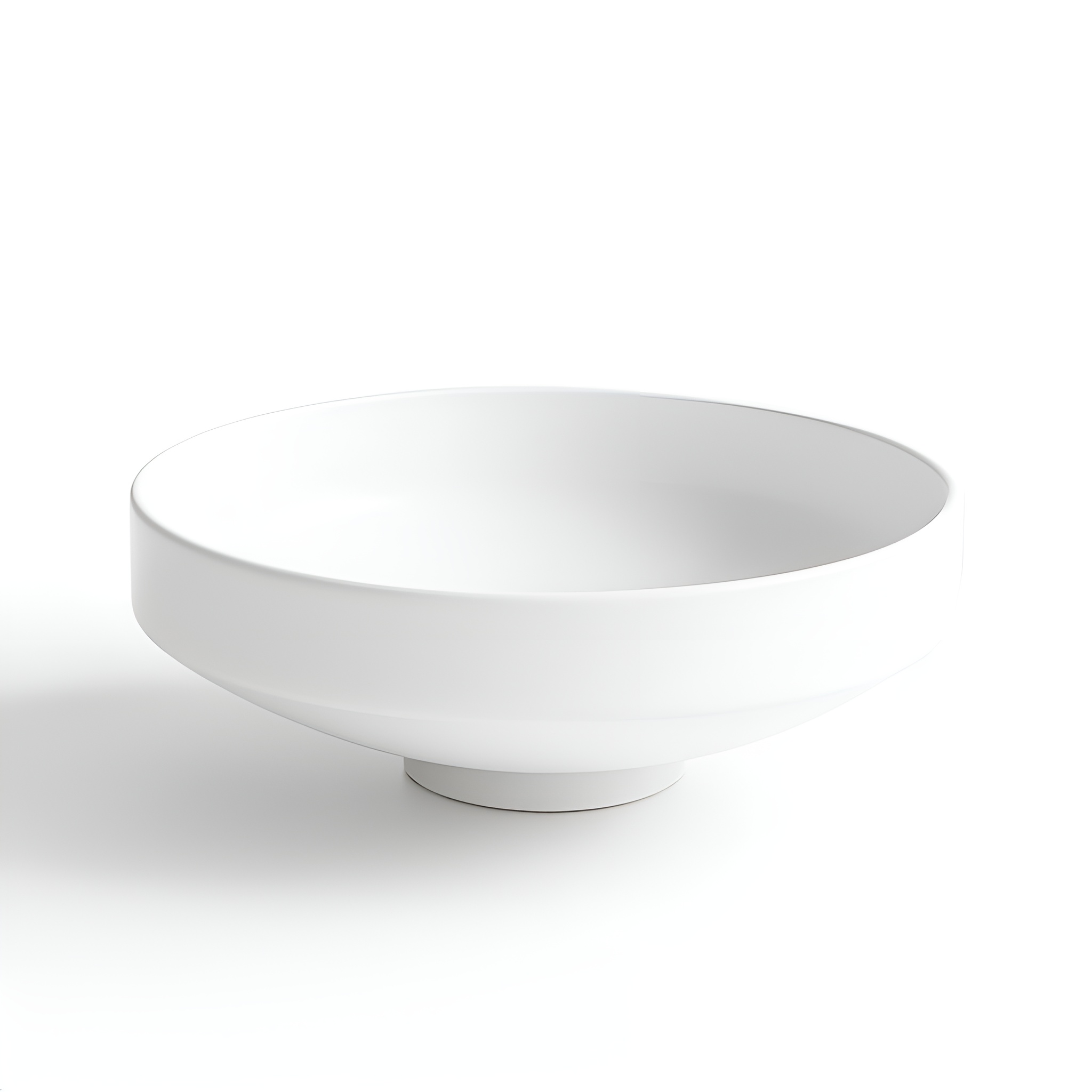 Vasque Augusta en céramique blanc brillant aux formes douces