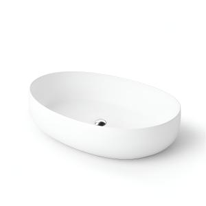 Vasque à poser BLAS – forme semi-ovale, porcelaine blanc brillant - Image supplémentaire