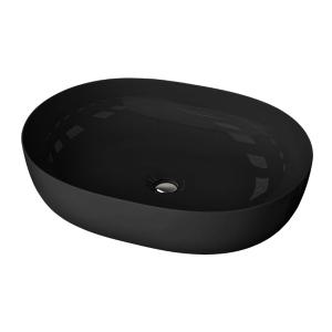 Vasque à poser BLAS BLACK – élégance semi-ovale en noir - Image principale