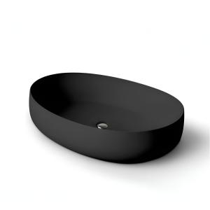 Vasque à poser BLAS BLACK – élégance semi-ovale en noir - Image supplémentaire