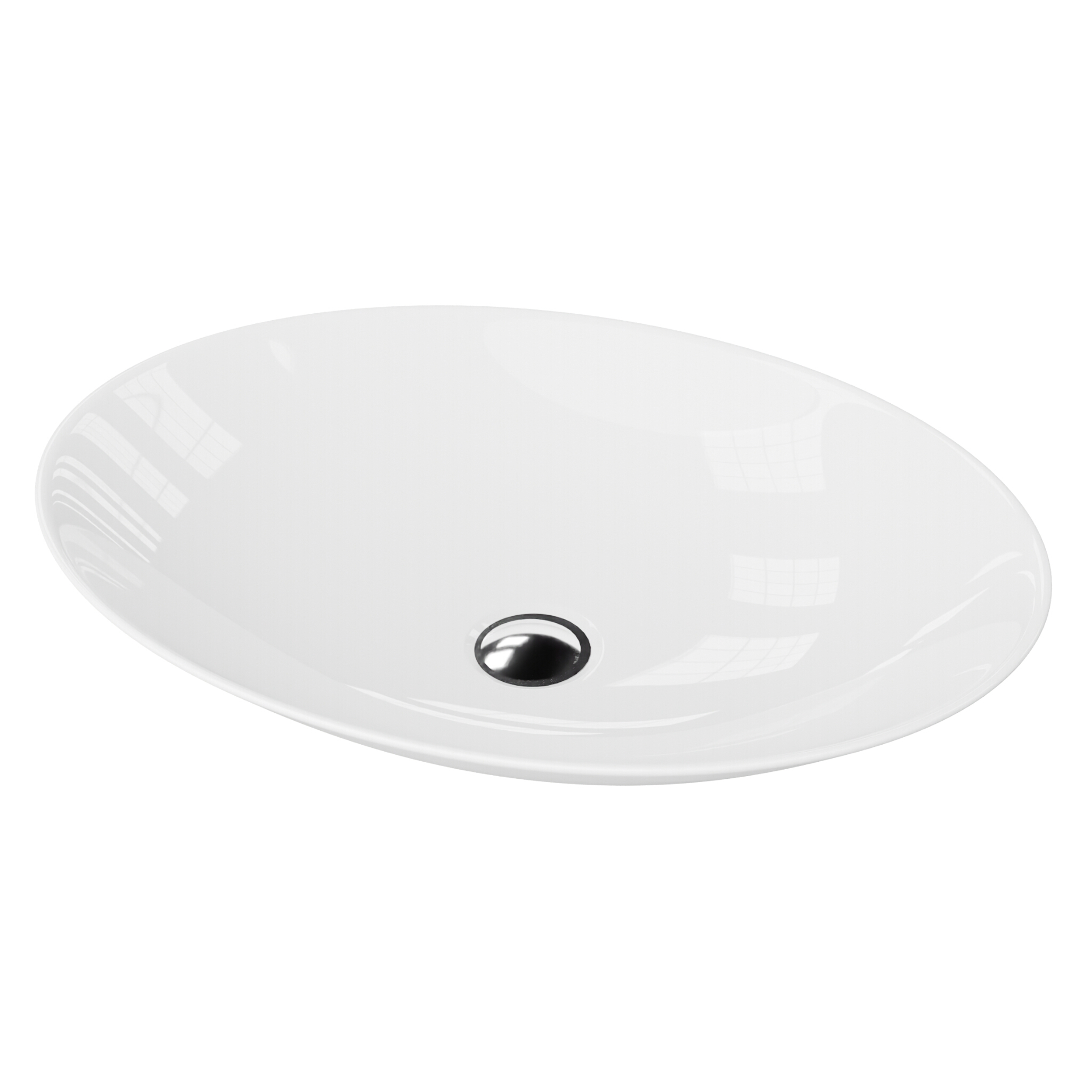 Vasque à poser Cleo – plate, aux courbes douces, avec un bord fin