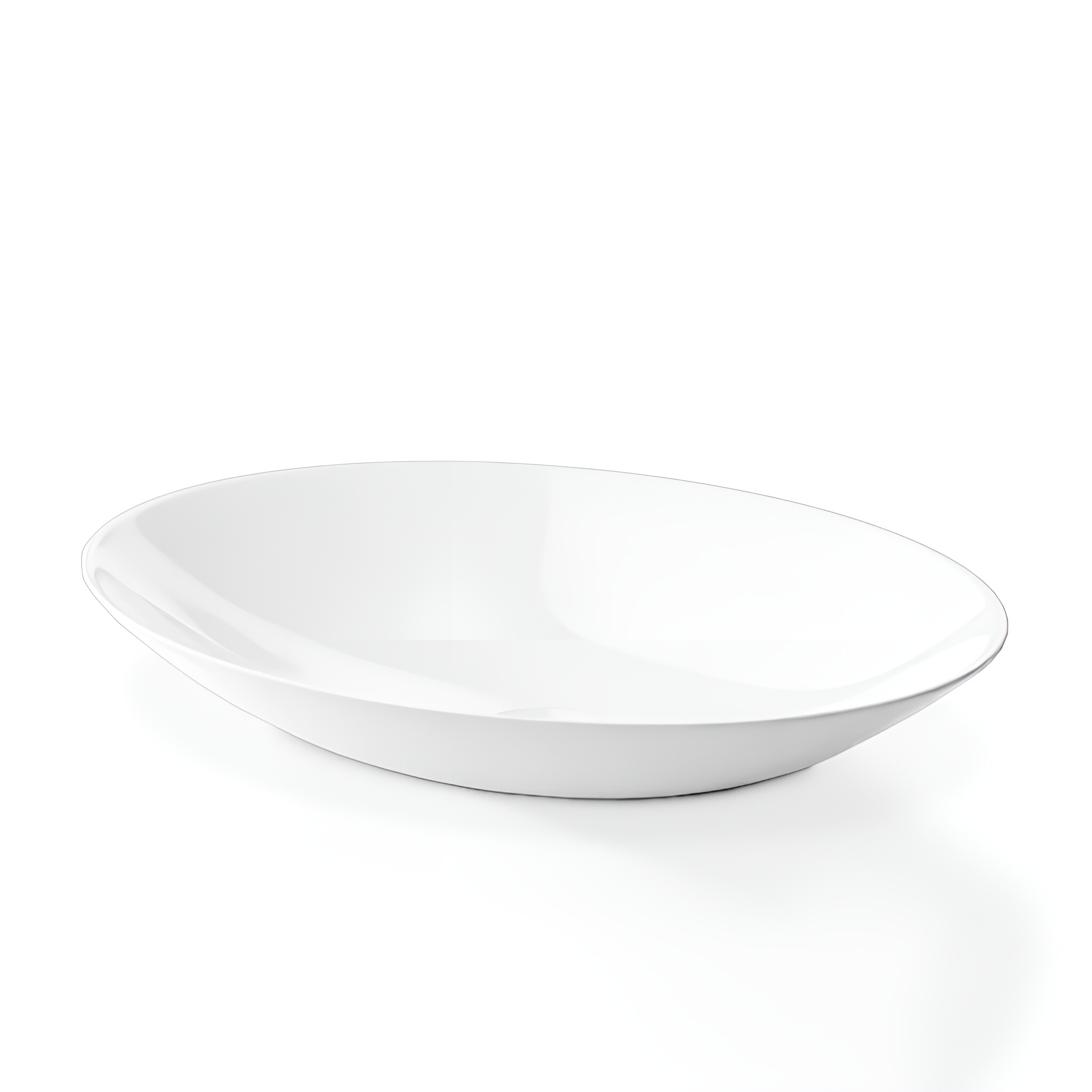Vasque Cleo aux courbes douces et au bord fin, blanc brillant