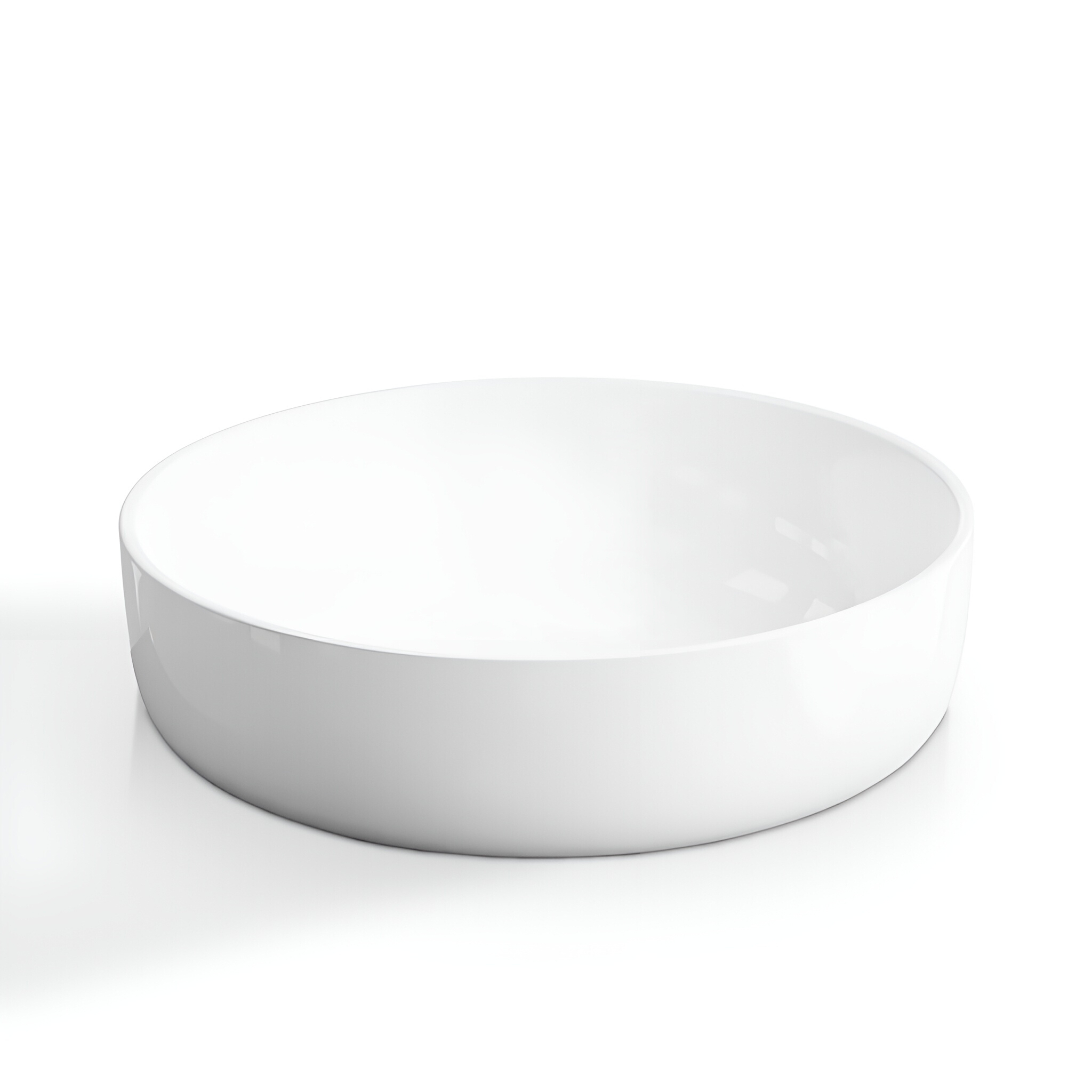 Vasque ronde CORDOBA au bord fin, blanc brillant