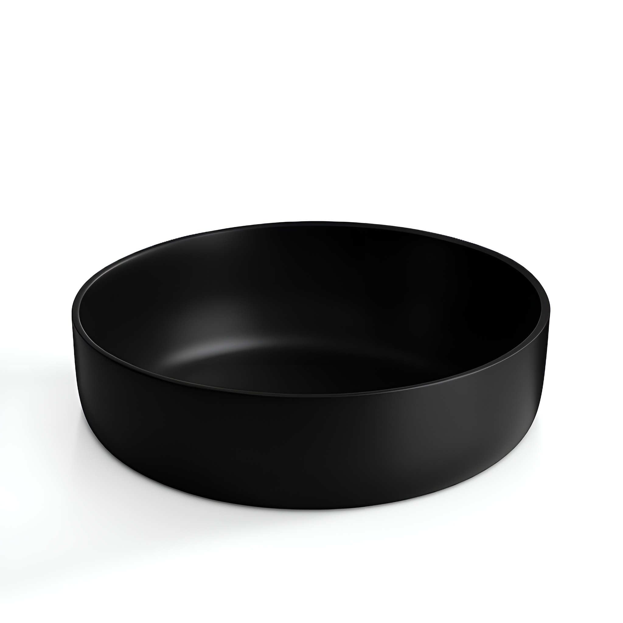 Vasque ronde CORDOBA BLACK au bord fin, noir mat