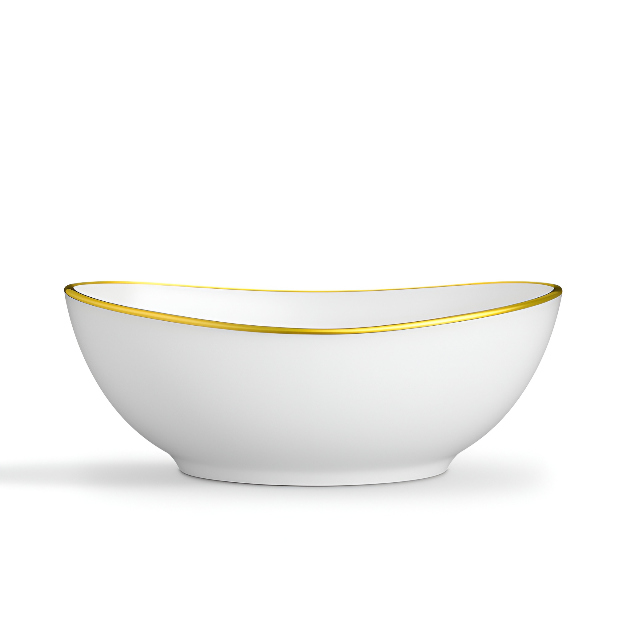 Vasque à poser Fresa Gold Line en céramique blanche avec liseré doré