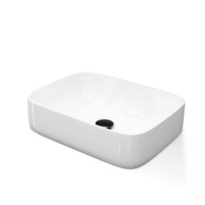 Vasque à poser GALERA – forme rectangulaire avec un bord fin et légèrement ovale - Image supplémentaire