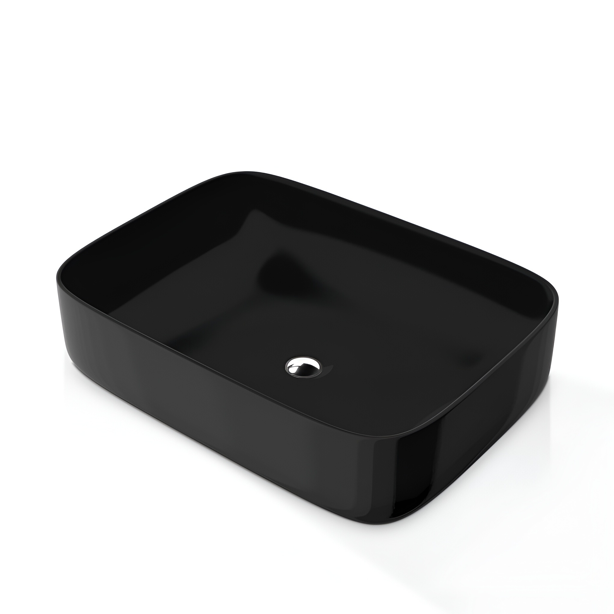 Vasque GALERA noir mat aux angles légèrement arrondis et au bord fin