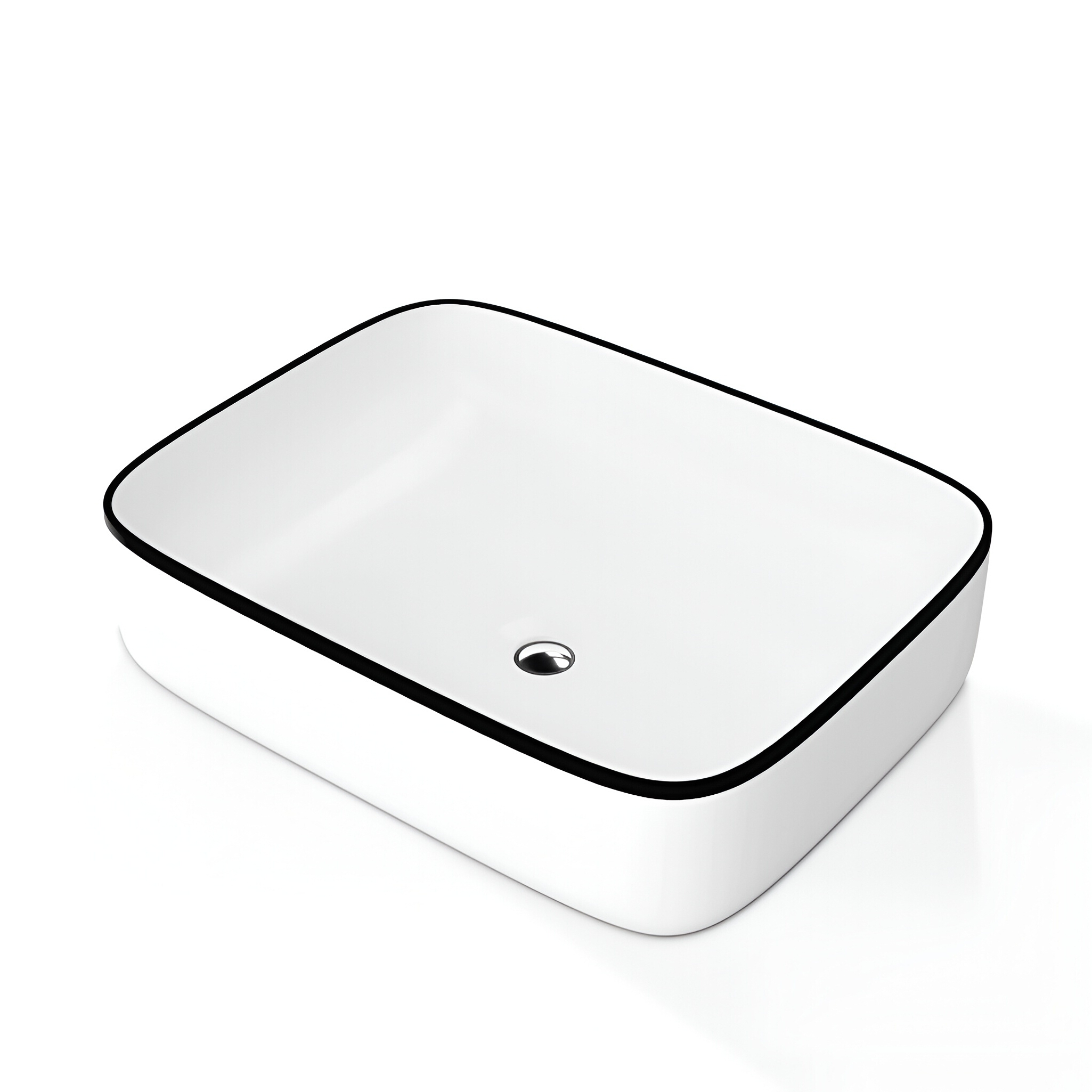 Vasque Galera Black Line au bord fin, blanc brillant et noir