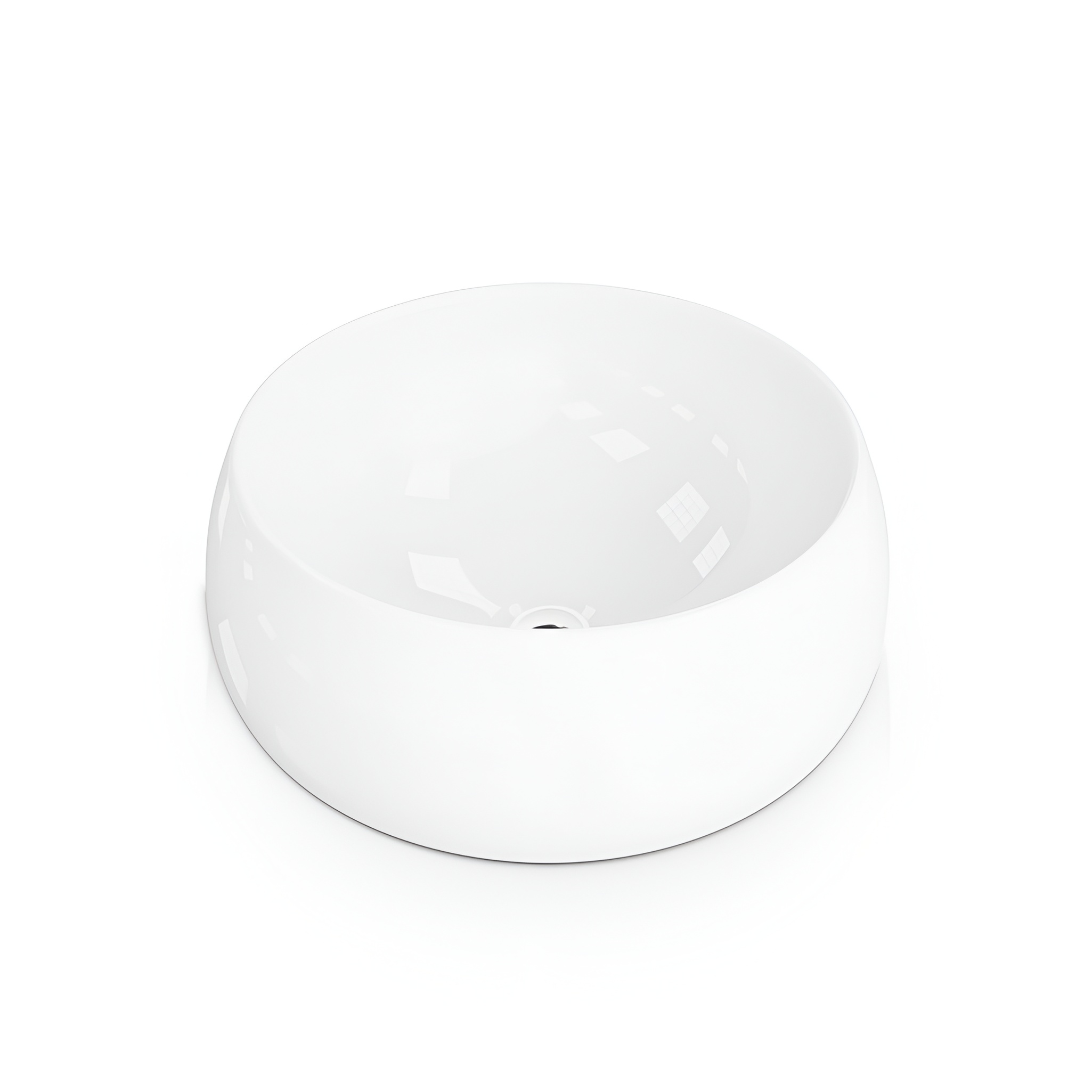Vasque ronde GRACIOSA à large rebord, blanc brillant