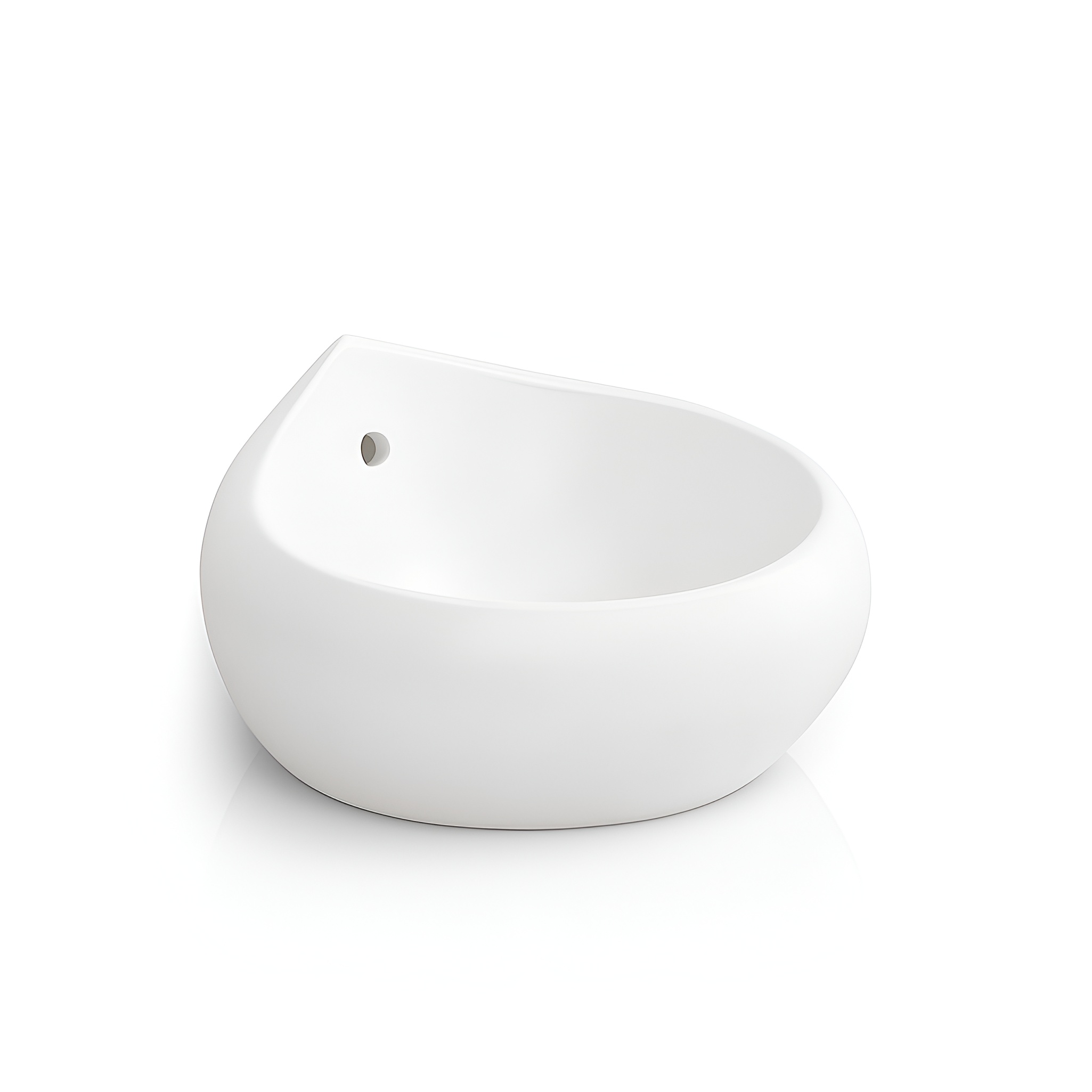 Vasque ronde IBIZA au bord large, blanc brillant