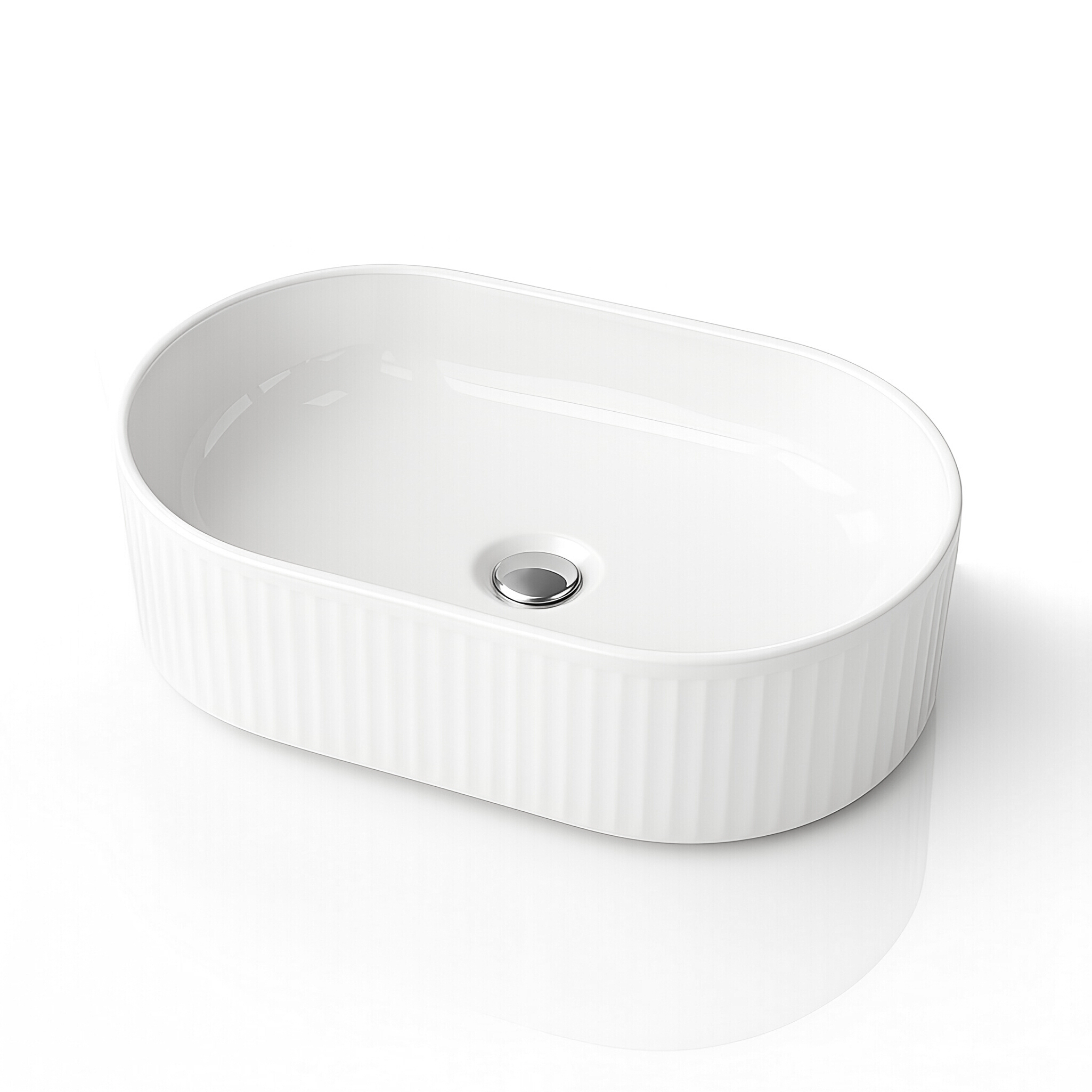 Vasque à poser Ilus en céramique blanche, format allongé