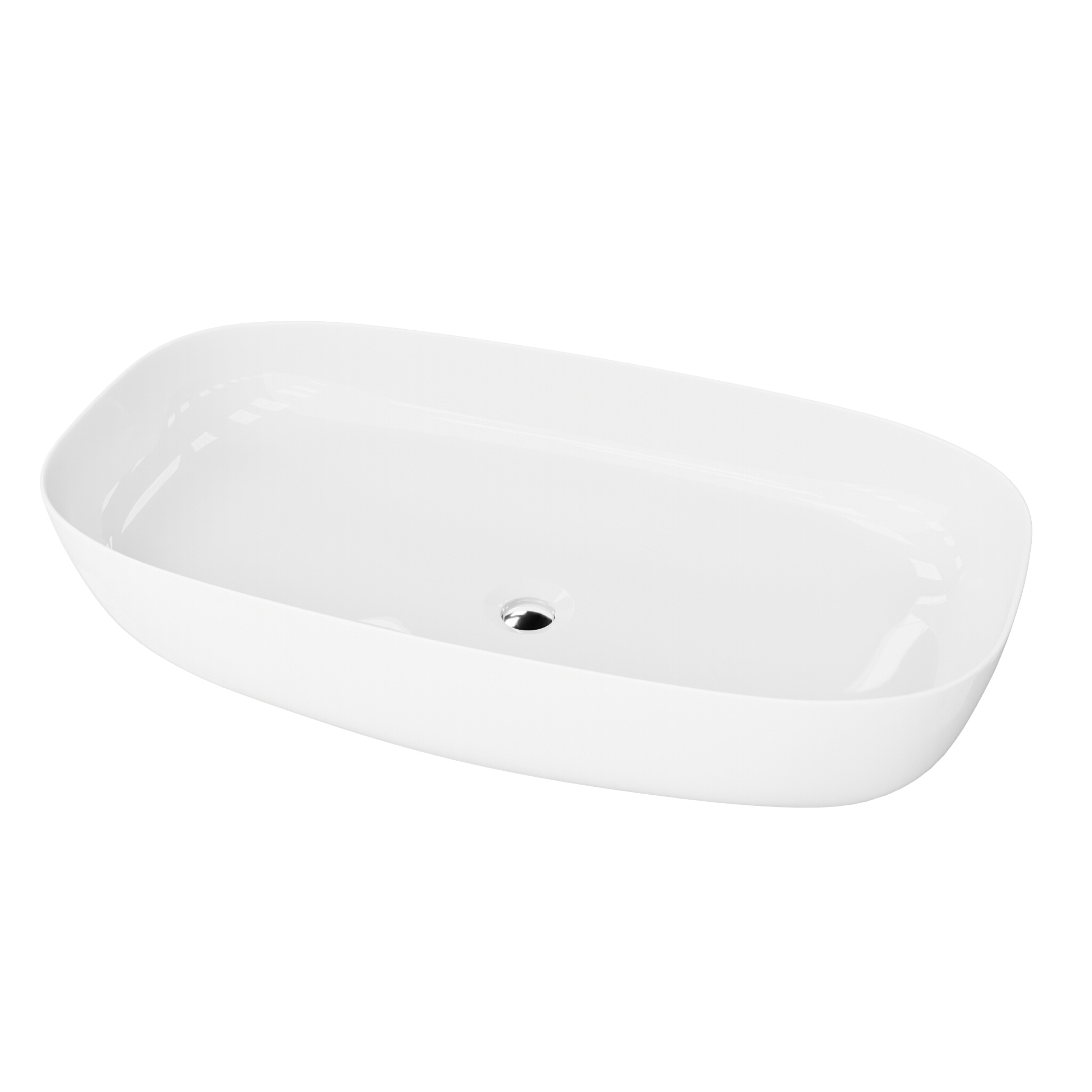 Vasque à poser KRATOS – forme semi-ovale, blanche