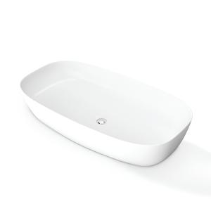 Vasque à poser KRATOS – forme semi-ovale, blanche - Image supplémentaire