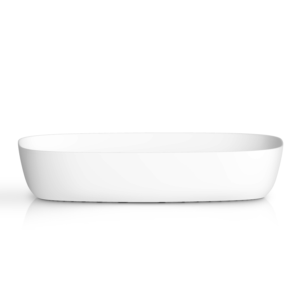 Vasque à poser KRATOS blanc brillant, sans trou de robinetterie
