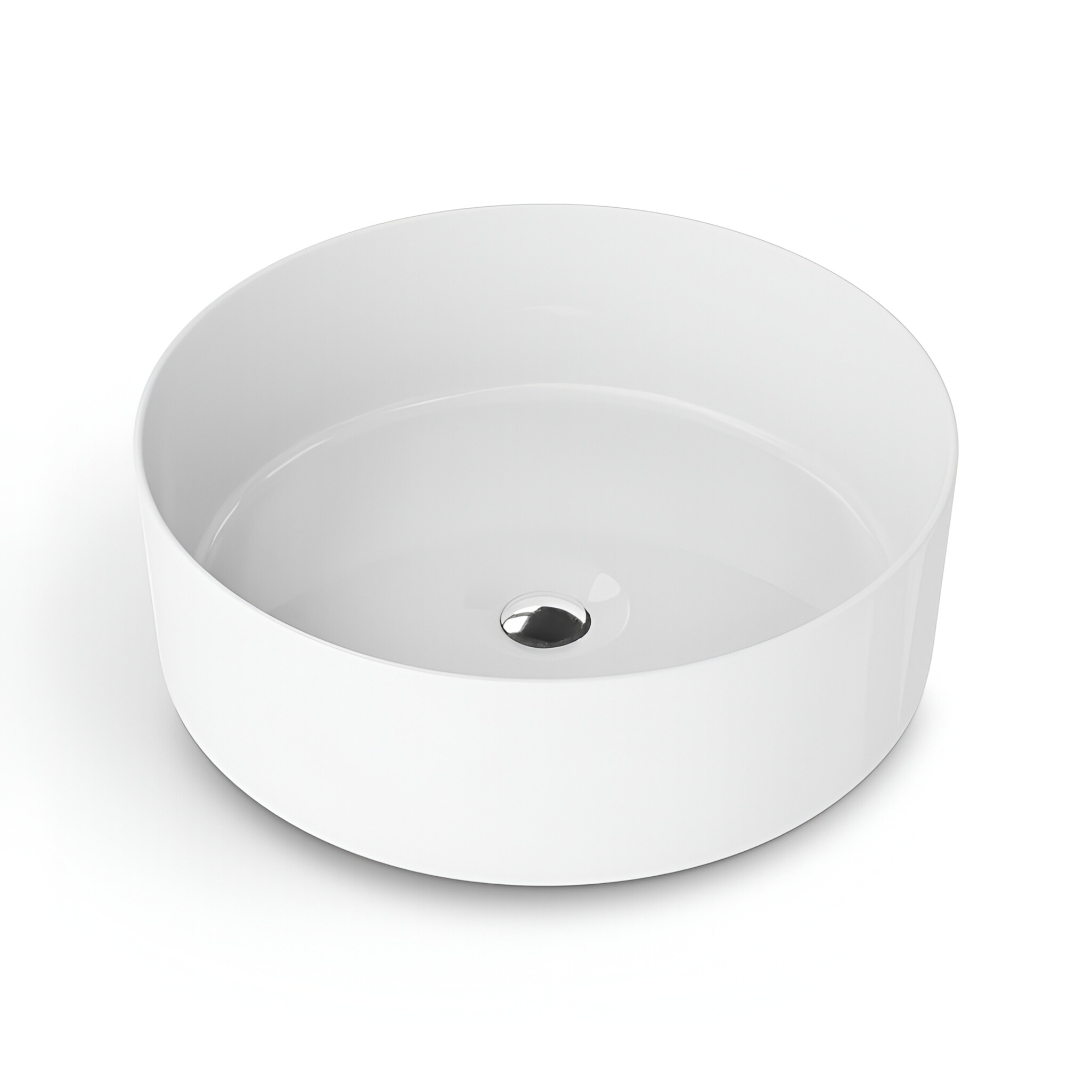 Vasque ronde Merida au bord fin, blanc brillant