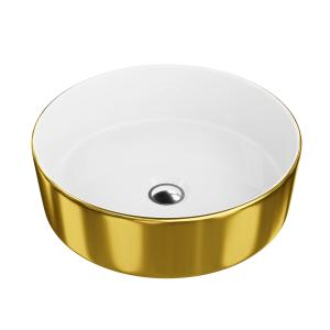 Vasque à poser Merida Or/Blanc – design rond et élégant - Image principale