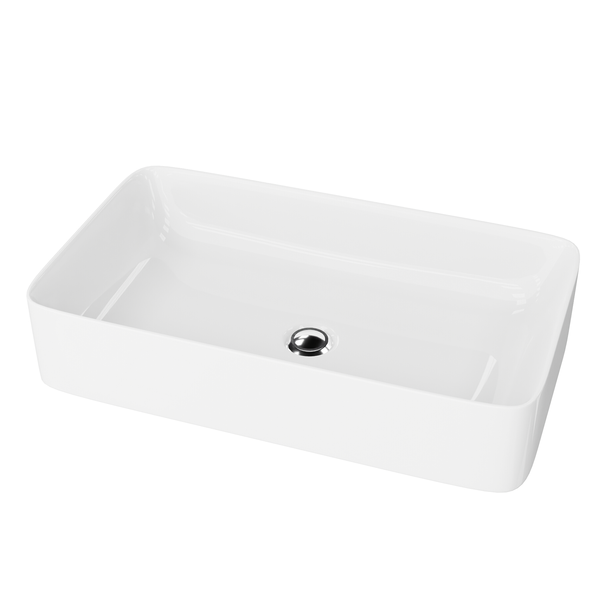 PASANA Vasque à poser, rectangulaire, blanche