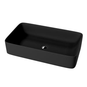 Vasque à poser Pasana Black – rectangulaire, noir profond, style loft - Image principale