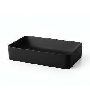 Vasque à poser Pasana Black – rectangulaire, noir profond, style loft - Image supplémentaire