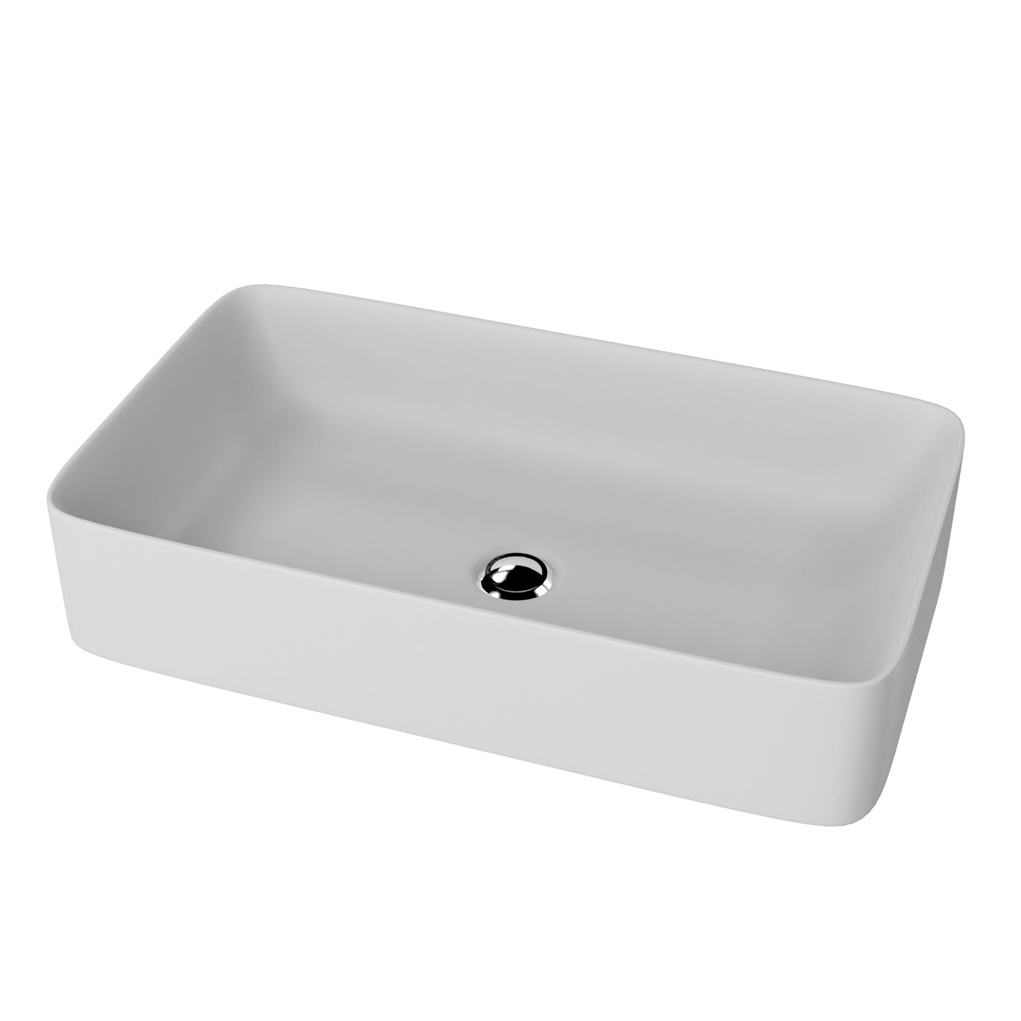 Vasque à poser Pasana Grey – rectangulaire, gris mat, bord fin et délicat