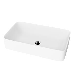PASANA WHITE MAT Vasque à poser – blanc mat, rectangulaire avec bord fin - Image principale