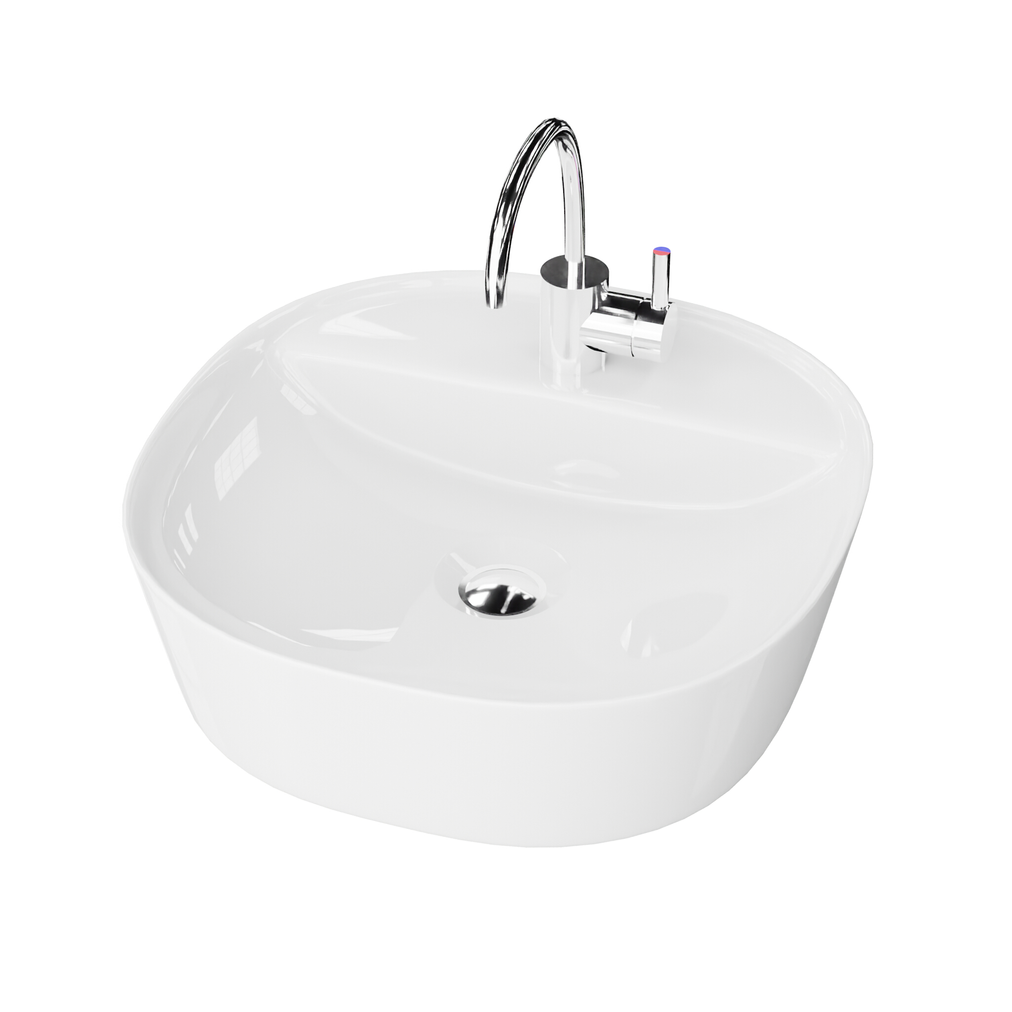 PEREYA MINI Vasque à poser – forme carrée compacte, blanche