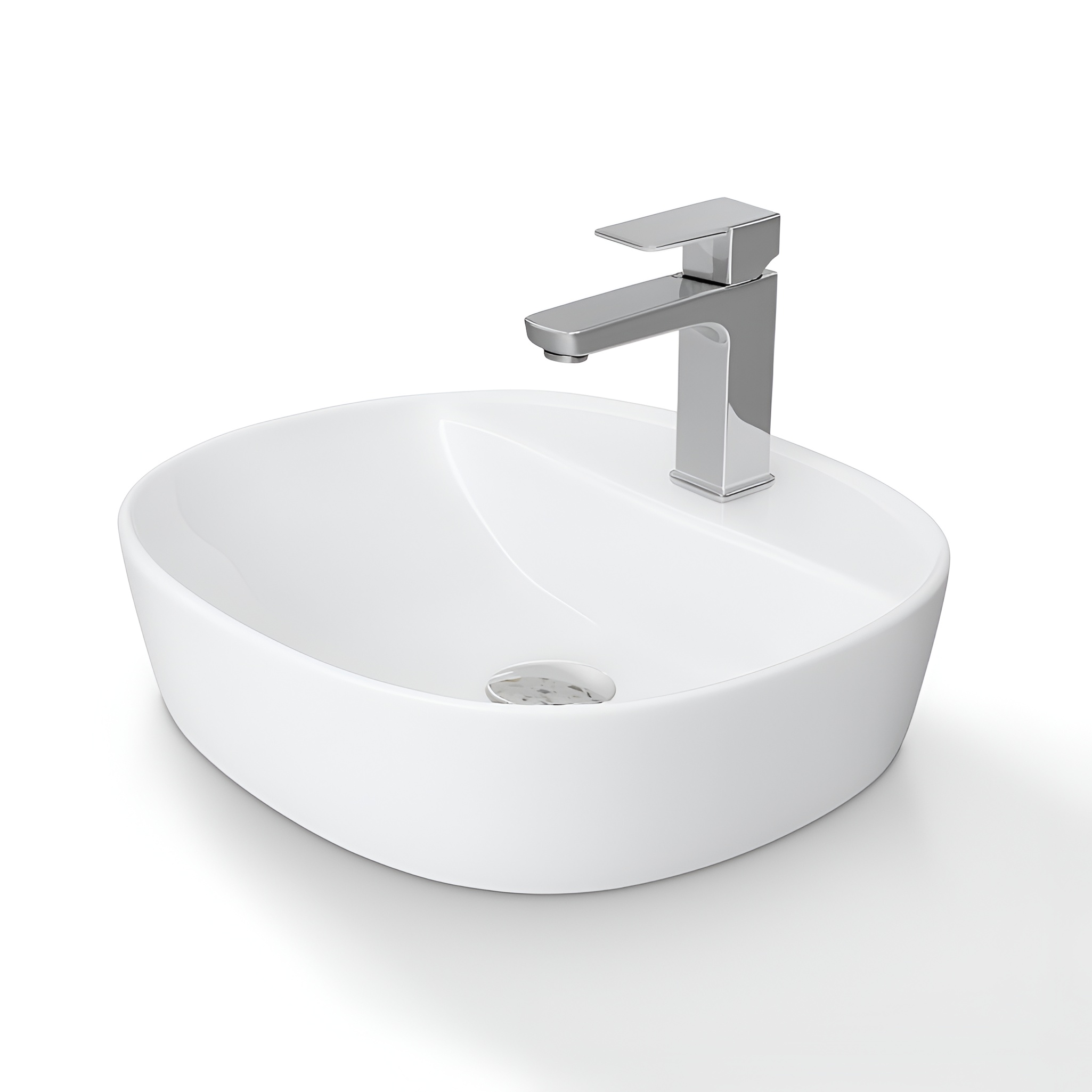 Vasque PEREYA MINI blanc brillant avec trou de robinetterie