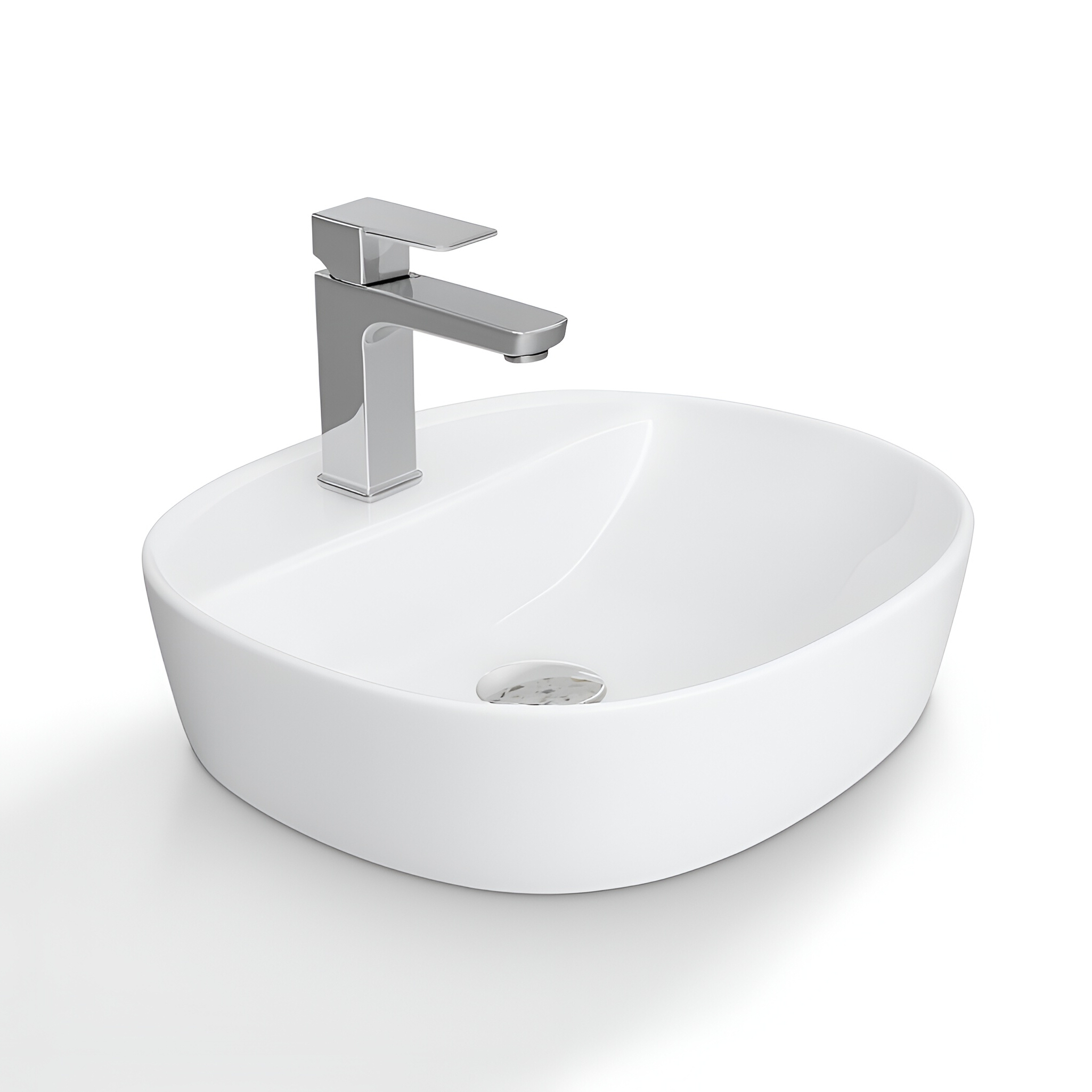 Vasque à poser PEREYA MINI au bord fin, blanc brillant