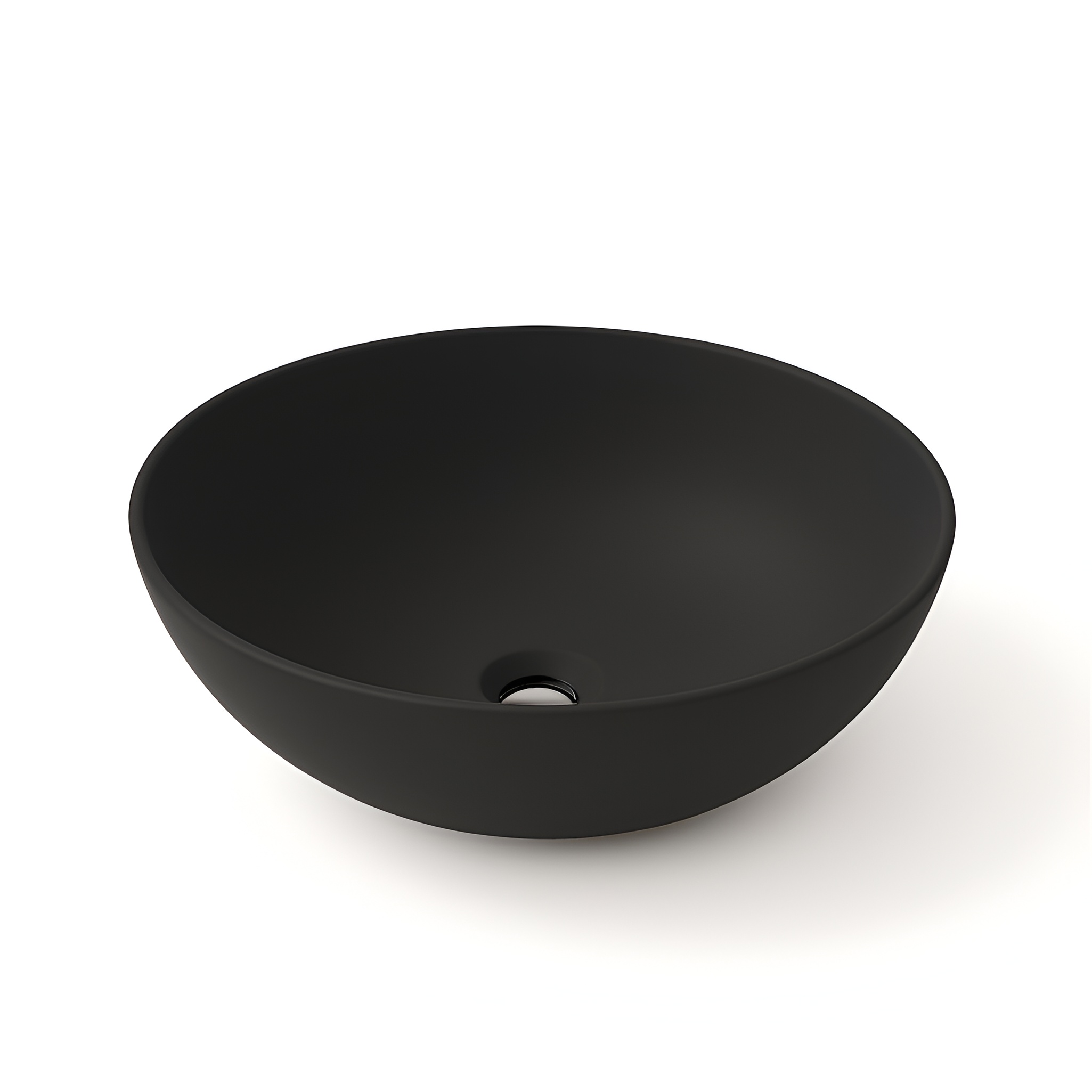 Vasque ronde ROSA BLACK au bord fin, noir mat