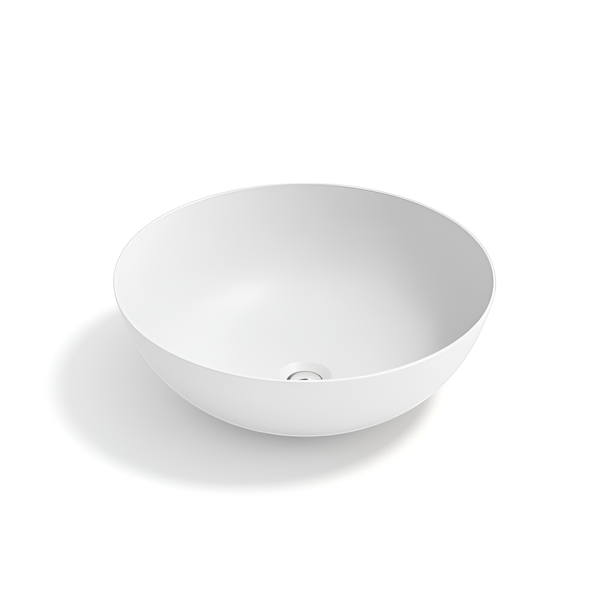 Coupe ronde ROUND au bord fin, blanc brillant