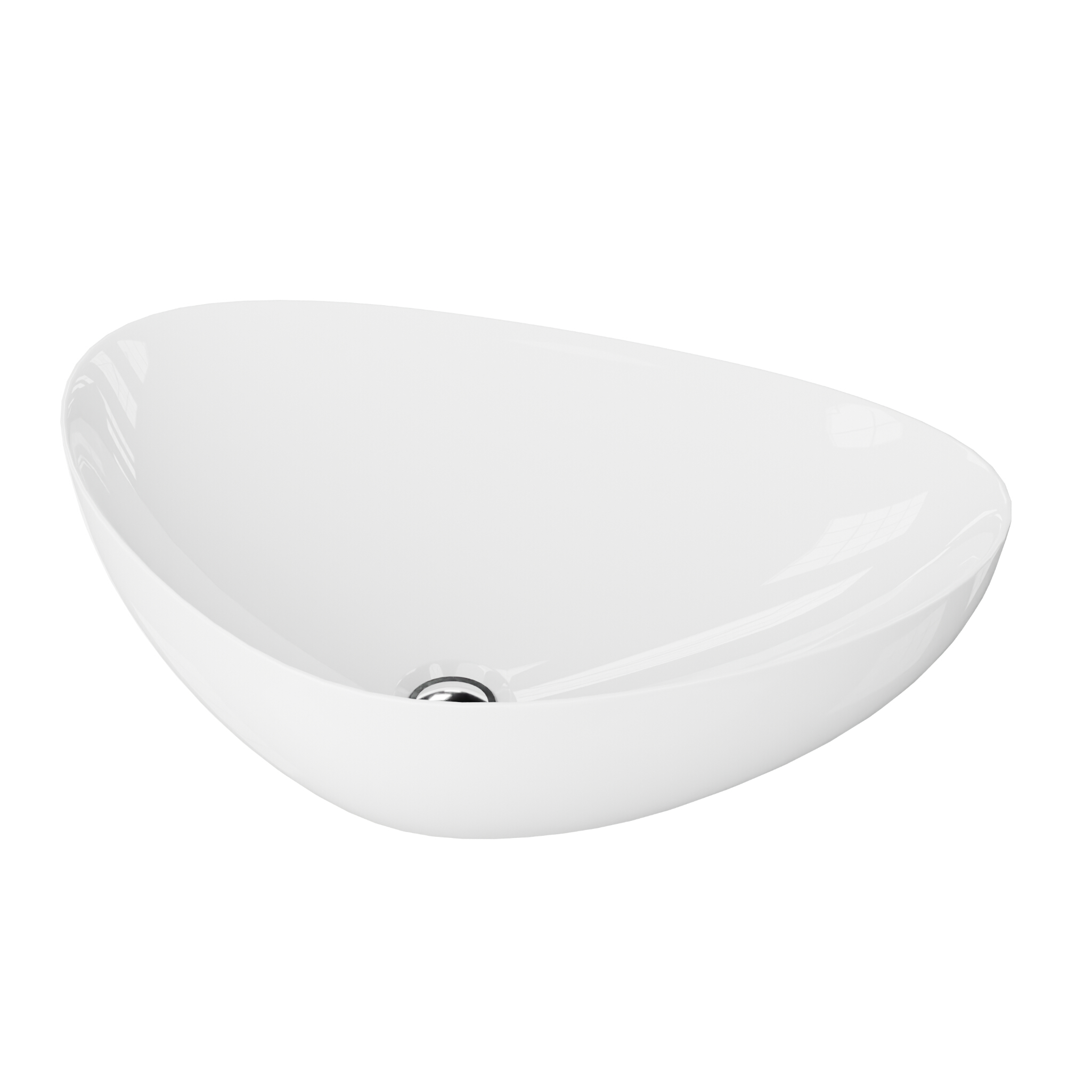 TRIANGO Vasque à poser, forme triangulaire en porcelaine