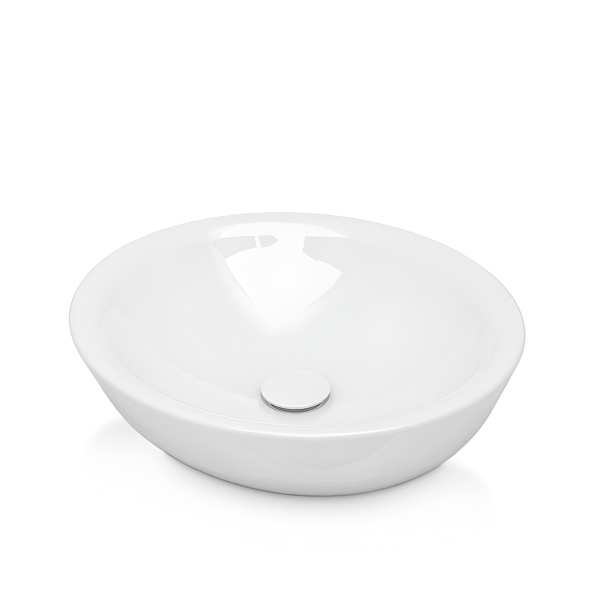 Vasque ovale Vermont en blanc brillant
